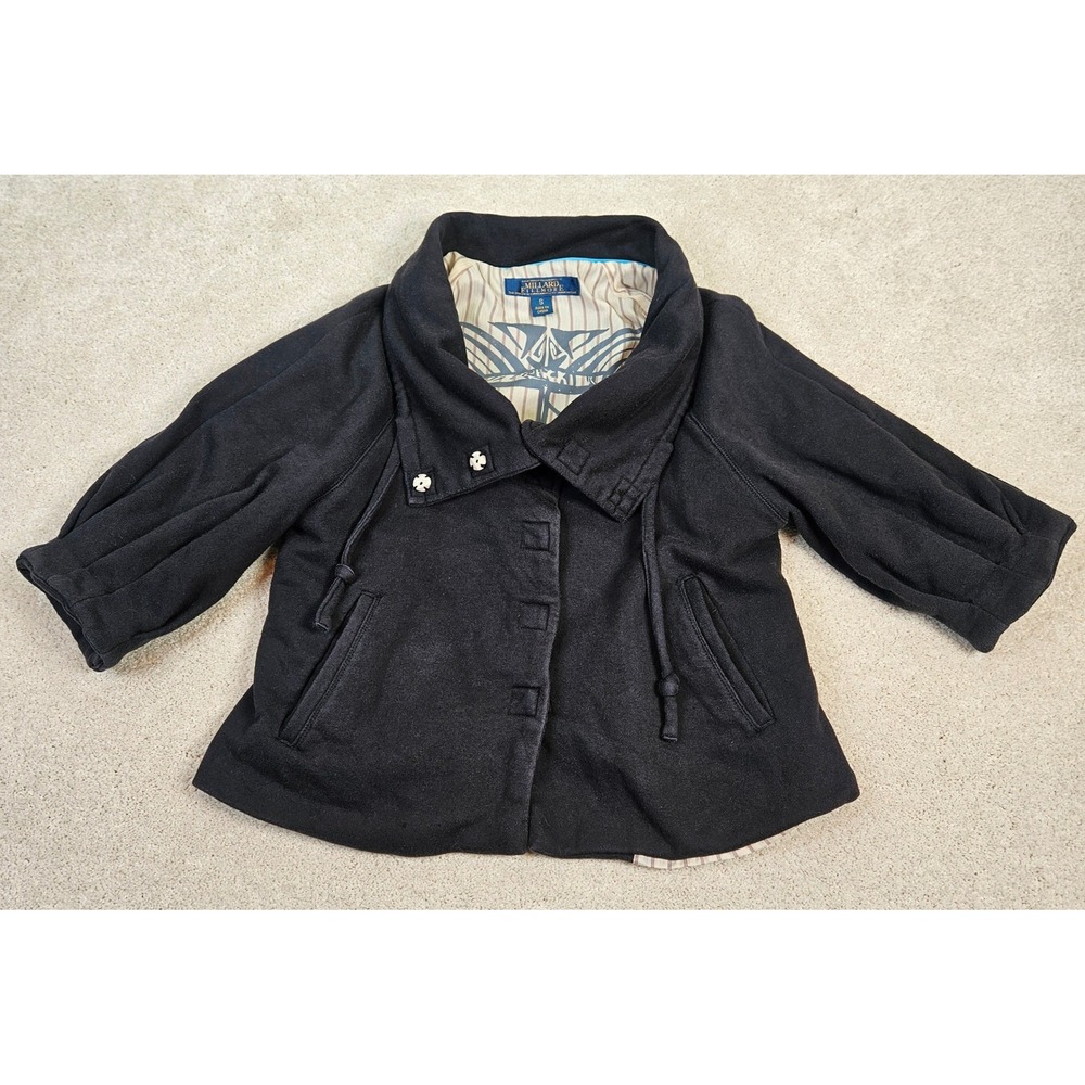 Anthropologie Millard Fillmore Hippie Van Boho Jacket Sz S Black Collared Retro‎
